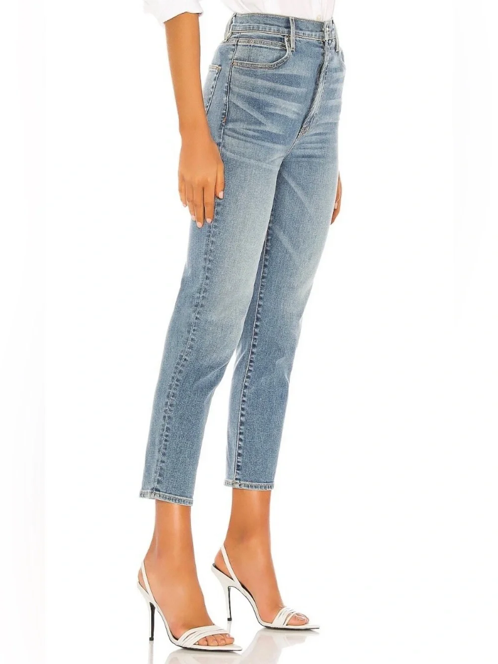 SLVRLAKE Beatnik Ankle Slim High Rise Light Women’s Blue Denim Jeans Size 23 - Picture 3 of 16